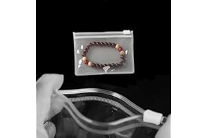 RIKYO 100 Self Seal PVC Pack Zipper Lock Bags,Clear Jewelry Anti Oxidation Bag Clarity Tarnish Prevention,Small Sealed Bag,Resealable packaging or Storage Accessories,Earrings and Rings (10.5x7.5cm/4x3inch)