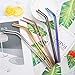 Hestya 10 Pieces Reusable Stainless Steel Straws, Metal Drinking Straws, 5 Colors, Fits 20 or 30 oz Tumbler, Cleaning Brush Included