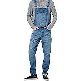 LONGBIDA Men's Denim Bib Overalls Relaxed Fit Fashion Jean Jumpsuit