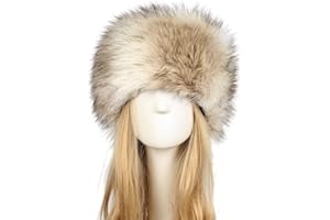 OLD DIRD Old Dlrd Russian Hat,Winter Faux Fur Hats for Women,Warm Russian Cossack Style Hat for Ladies