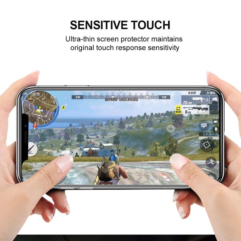 WengTech 3D Curved 9H Hardness Case Friendly Shatter Proof Touch Sensitive Ultra Clear Tempered Glass Screen Protector Film for iPhone XR 6.1 inch