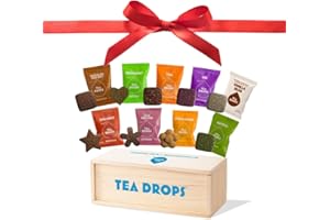 Tea Drops Holiday Gift Set | Organic Dissolvable Loose Leaf Tea | Microplastic-Free | Chai Spice Chocolate Earl Grey Citrus Ginger Rose Matcha Peppermint Ube Vanilla Bean Thai | 9 Sampler Assortment - 1 Per Flavor