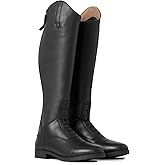 HORZE Rover Kids' Tall Field Boots, Starter Horse Riding Boots with Stretchy Easy-Fit Synthetic Leather and Rear Zipper | Size Chart in Images