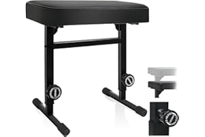 NBYTLT Adjustable Height Piano Bench, PU Leather Music Keyboard Bench Seat, Heavy Duty Piano Stool with Padded Cushion for Mu
