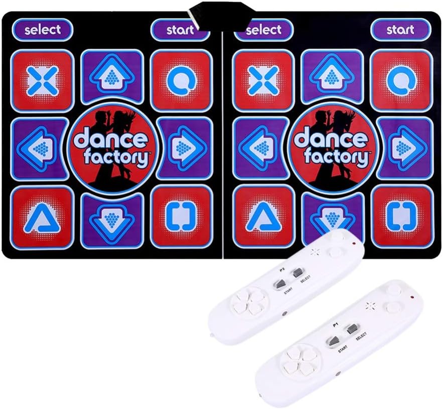 FANGDA Double Dance Mat, Play Mat Multifunctional Foldable Non-Slip Computer Use Somatosensory Dance Mats Dancer Blanket Mat Pad for Adults Children with Two Handle
