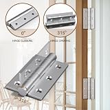 Bwintech 3 Pairs 75 x 50 x 2.0mm Satin Chrome Brushed Hinge Fire Door view 4
