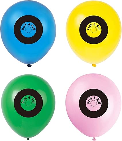Amazon Com Magjuche 50s Records Streamer Balloons 1950s Rock N
