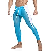 MIZOK Men's Mesh Yoga Pants See Through Compression Tights Workout Leggings