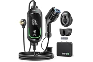 INFGO Level 2 EV Charger 40Amp, Adjustable Current & Timing Delay, 240V, 9.6kW, NEMA 14-50 Plug, Portable Home Electric Vehicle Charging Station with 25FT EV Charging Cable for J1772 BEVs/PHEVs