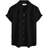 VATPAVE Mens Striped Summer Shirt Casual Button Down Short Sleeve Beach Shirts Cotton Shirts for Men
