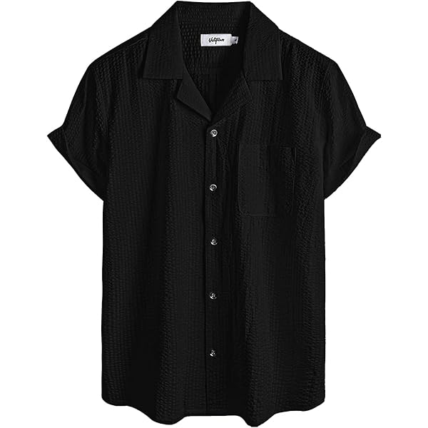 Amazon.com: ACSUSS Men's Pleated Dress Shirt Regular Fit Short Sleeve  Button Down Prom Performing Shirts Black Medium : Clothing, Shoes & Jewelry