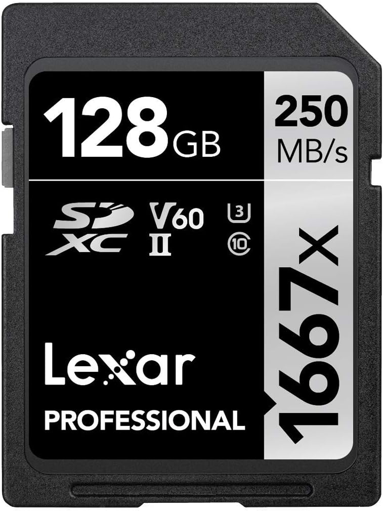 Lexar Professional 1667x 128GB SD Card UHS-II U3 V60 SDXC LCD