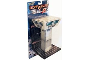 Hot Wings Control Tower with Connectible Runway Die Cast Model Airplane, Grey, Black, Yellow