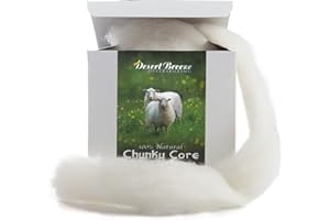 DESERT BREEZE DISTRIBUTING 100% Chunky Core Wool, Maori, Carded Roving, Un-Dyed, 4 OZ Maori, Made in Italy, Core Wool for Needle Felting, Stuffing, 27 Micron