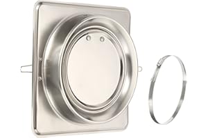 7" Backdraft Damper with Ducting Hose Clamp, 1 Set Stainless Steel Flexible Airflow Insert Backflow Preventer Draft Blocker f