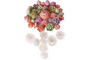 HOMYCOCO 12PCS Succulent Flower Candle Molds Epoxy Resin Wax Mold Silicone Candle Moulds for Candle Craft Making Handmade Gift Ornaments Decoration