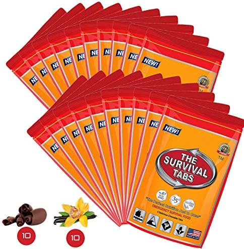 Survival Tabs 20 Meal Prepper Food Replacement - Chocolate and Vanilla Flavors for Nuclear Medicine Technologist Emergency Food Supply Gluten Free and Non-GMO