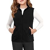 Haloumoning Girls Polar Fleece Zipper Vest Kids Sleeveless Stand Collar Jacket with Pockets 5-14 Years