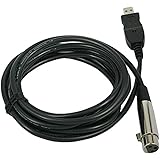 HDE USB to XLR Microphone Instrument Karaoke Cable 3 Pin XLR Female to USB 2.0 Male MIC Link Adapter (1 Pack, 10ft/3m)