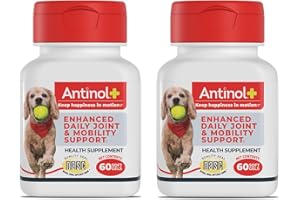Antinol Plus, Mobility, Hip, and Joint Supplement for Dogs, Green-Lipped Mussels and Krill Oil - Dog Joint Supplement, Better and Faster Than Glucosamine and Chondroitin, 120 Soft Gels