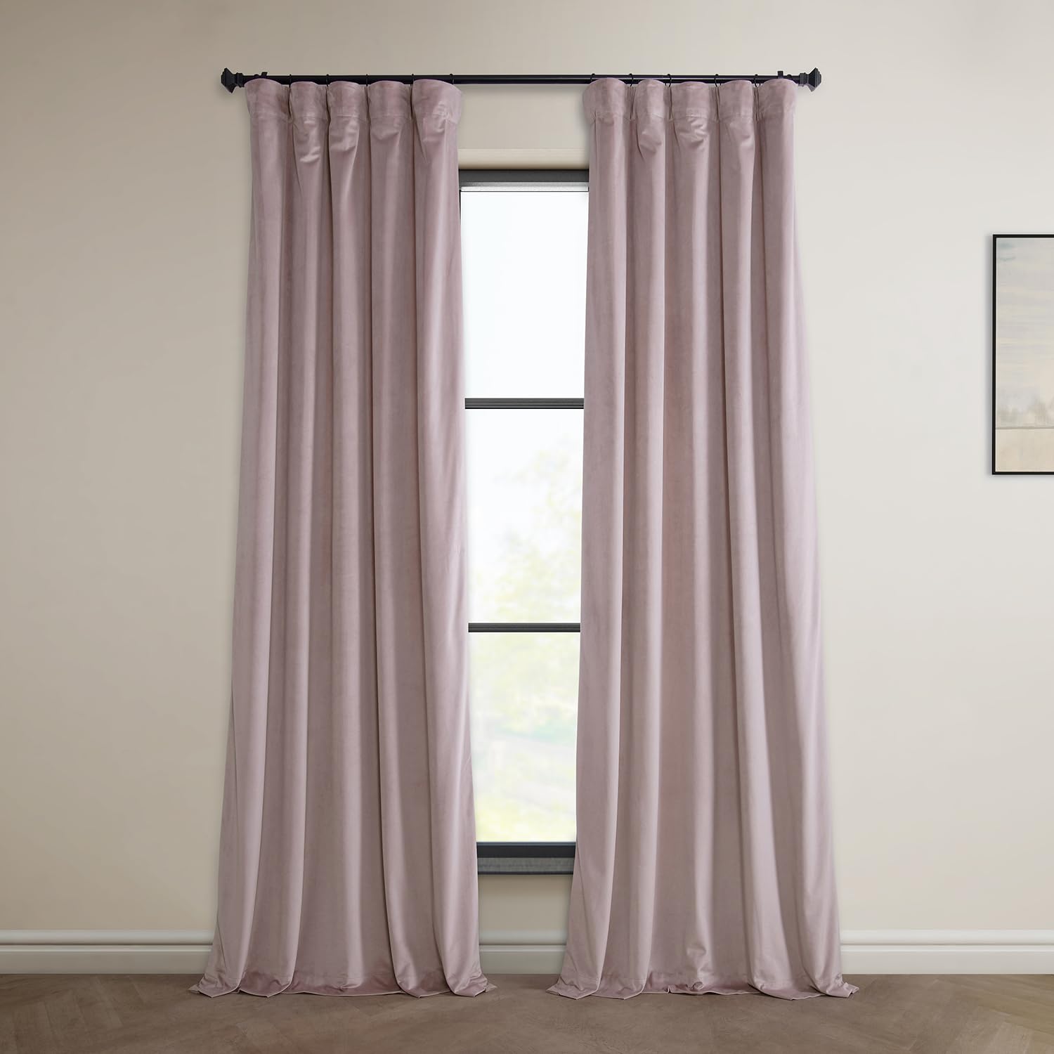HPD Half Price Drapes Heritage Plush Velvet Curtains 84 Inches Long Room Darkening Curtains for Bedroom & Living Room 50W x 84L, (1 Panel), Mauve — image 1