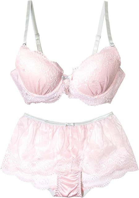 Amazon Co Jp Moca Bunny ピンク B65 レディース ブラ ブラジャー １分丈 ショーツ 上下 セット レース 3 4 カップ ボーイレングス ヒップハング ローライズ 刺繍 女性 女性下着 脇高 花柄 勝負 下着 可愛い ブラショーツセット ブラショーツ ブラジャーショーツ