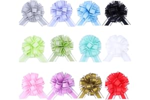 FORBINBO 12 Pcs 6inch Pull Bow Gift Wrapping,Pull Bow for Birthday, Christmas, Party, Holiday, Gift Boxes Bow Basket Packaging Bows for Valentine's Day Presents Flower Decorations