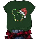 Christmas Shirts for Women Funny Magical Christmas T-Shirt Merry and Bright Shirt Xmas Holiday Tee Tops