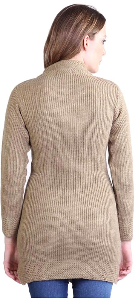 montrex acro wool winter long coat for women, girls (brown)