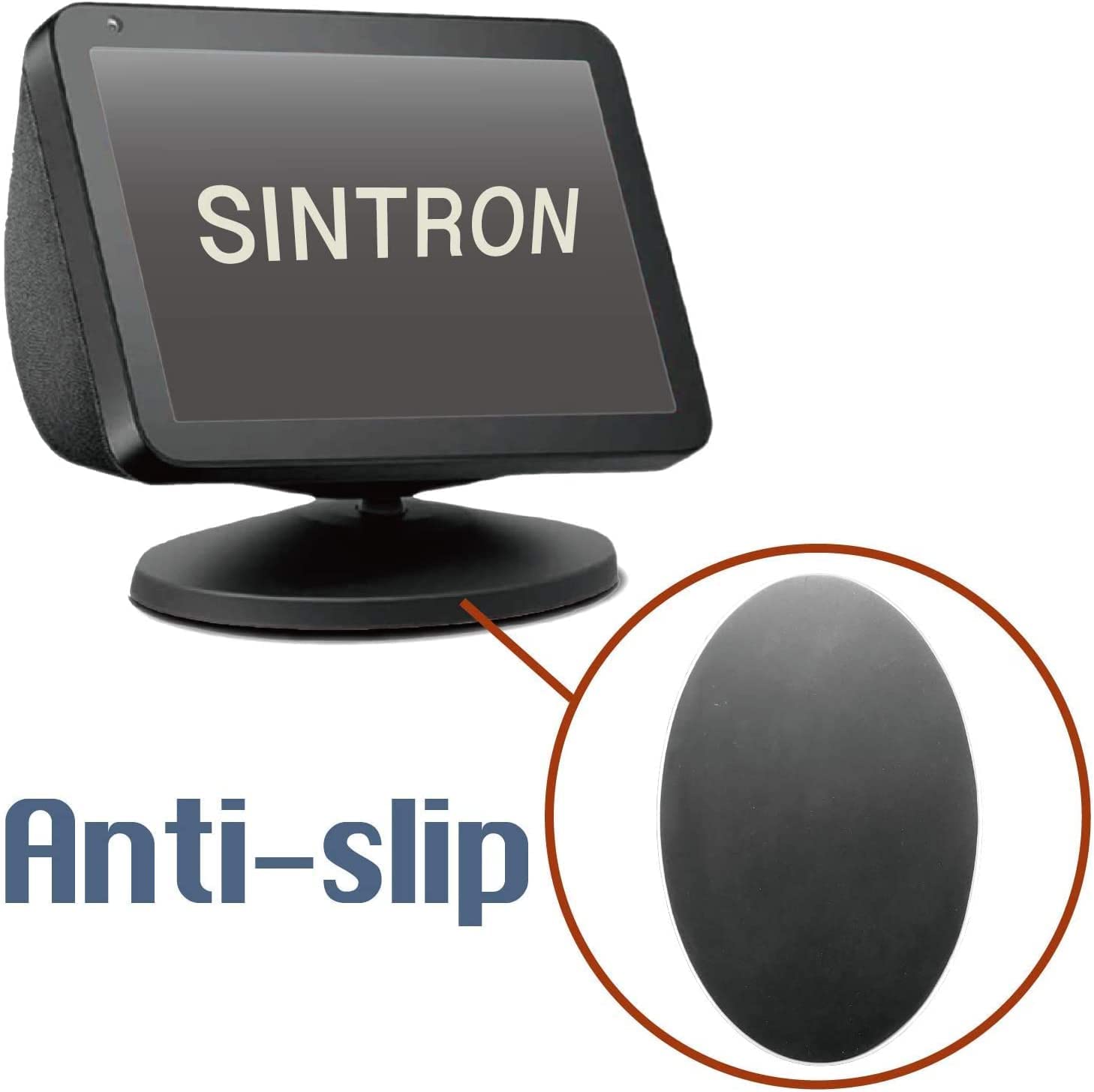 Sintron Smart Display Stand for Show 5 & 8 (1st & 2nd Gen) Adjustable Magnetic Stand Mount for Show 8 & 5 with 360 Degree Rotation Tilt Function & Anti-Slip Base (Black), Compatible with iPhone Models