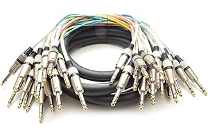 SEISMIC AUDIO 16 Channel 1/4" TRS Snake Cable - 10 Feet Long - Serviceable Ends - Pro Audio Effects Snake for Live Live, Recording, Studios, and Gigs - Patch, Amp, Mixer, Audio Interface 10'