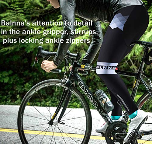 image for Balnna Men Bike Pants, Long Thermal 3D Padded Cycling Tights Leggings 