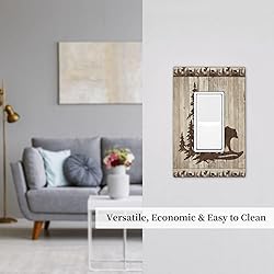 Rustic Wood Bear Forest 1 Gang Rocker Light Switch