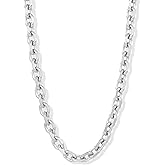Invicta Jewelry Men's Knife Edge Oval Link Chain Necklace (10.6mm) - 24"