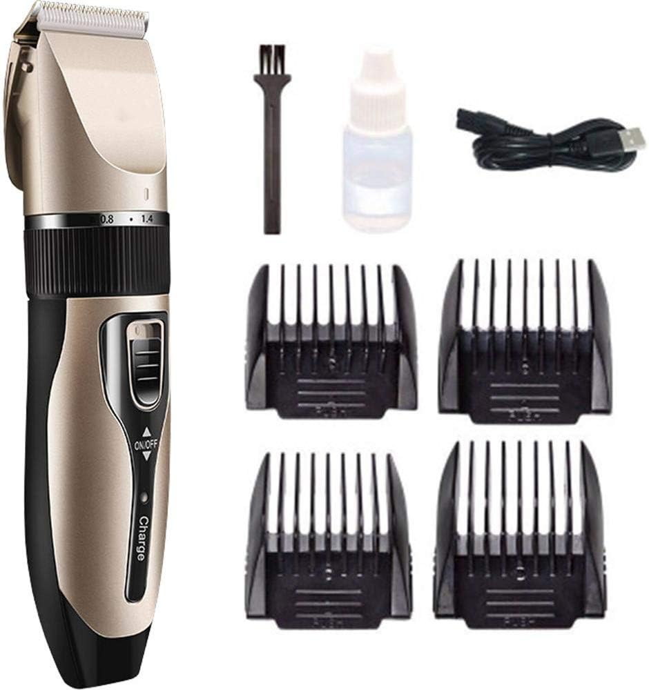G GOLDBELL Dog Clippers Pet Grooming Clipper Kits Dog Nail Clippers Low Noise Rechargeable Cordless Quiet Cat Dog Groomer Tool Hair Trimmer Razor Blades with Combs, Scissor