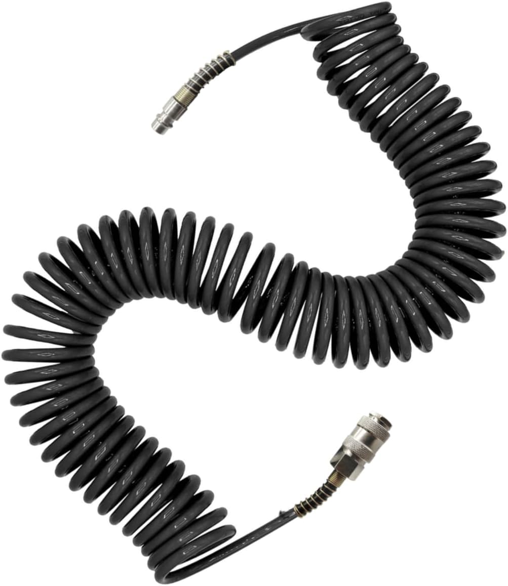 Antesen Air Compressor Hose Polyurethane(PU) Flexible Air Line PVC Hose with 1/4" Europe Quick Coupler and Plug Fittings 9m Length (Style 1)