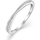 Blaniy Stackable Wedding Band 925 Sterling Silver Promise Rings Engagement Anniversary Half Eternity Ring Birthstone Jewelry Gifts for Women Size 5-10