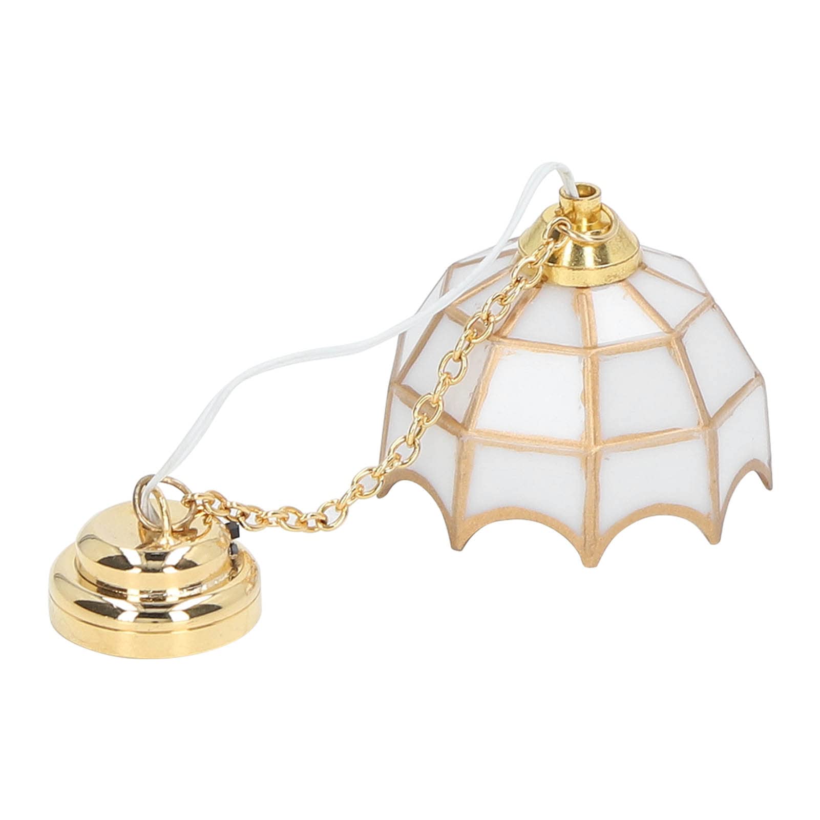 Dollhouse Ceiling Lamp, 1:12 Scale Dollhouse LED Ceiling Lamp Dollhouse Decoration Accessory, White