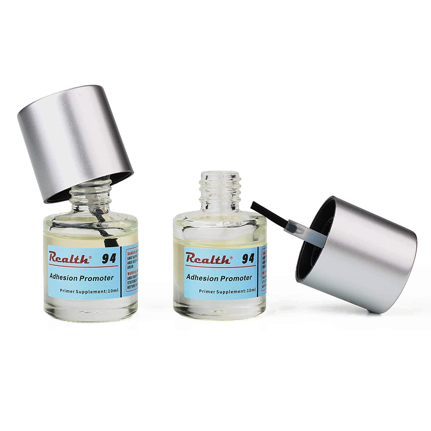 Realth 2 Pack Adhesion Promoter with Brush Head Tape Primer Increase Adhesion for Acrylic Metalworking Double Sided Mounting Tape Car Wrapping Application Tool Automotive Molding Tape 10ml (AP9402)