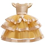 Girls Yellow Dress Flower Girl Dress for Toddlers