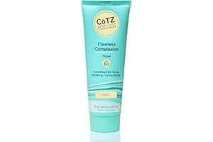 CoTZ Skincare | Flawless Complexion | Lightly Tinted | Facial Mineral Sunscreen Broad Spectrum SPF 50; 2.5 oz / 70 g
