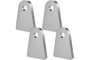 iLIZBay Weld On Tabs – Universal Carbon Steel Flat Bottom Mounting Brackets with 1/2” Hole, 2-1/2" Height x 1-3/4" Wide x 1/4" Thick for Off-Road Suspension, Fabrication Projects – 4 Pack