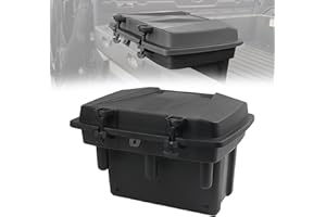 CPOWACE Rear Cargo Storage Box 21L Compatible with 2016-2025 Polaris Ranger/Ranger XP 500 570 900 1000, Polaris General 1000 Accessiories UTV Removable Waterproof Bed Box with Top Tool Tray