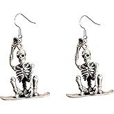 2025 Funny Halloween Gifts for Her,Cute Skeleton Earrings for Women,Threadless,Skull Dangle Earrings for Mom/Daughter/Teacher/Adults