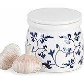 BIINONE Terracotta Garlic Storage Container, Ceramic Keeper for Kitchen Counter, Keep Your Garlic Cloves Fresh Longer,4.6in W