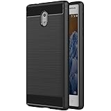AICEK Funda Nokia 3, Negro Silicona Fundas para Nokia 3 Carcasa Nokia 3 Fibra de Carbono Funda Case (5,0 Pulgadas)