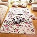 Short Velvet Romantic Pink Rose Carpet Area Rug for Teen Girls/Women/Ladies - MAXYOYO Floral Printed Soft Short Velvet Area Rug Non-Slip Carpet Pad, 39 by 59 Inch