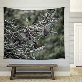 Rainy Day in The Forest - Fabric Wall Tapestry Home Decor - 51x60 inches