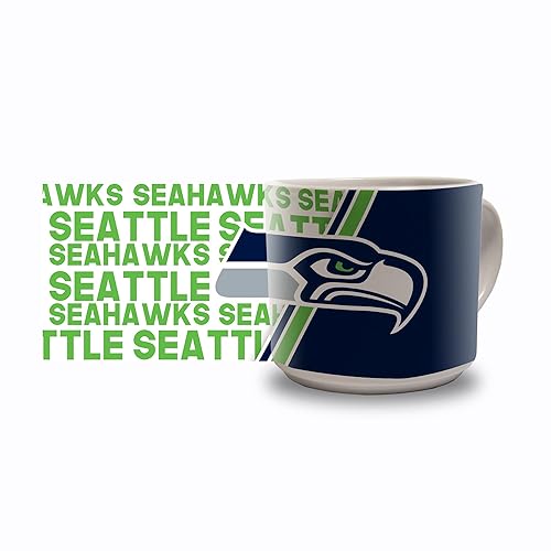 Rico Industries NFL Football Seattle Seahawks 14 oz Metro Ceramic Coffee Mug