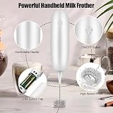 KOOSREEL Milk Frother Handheld USB Battery Powered Foamer Whisk White view 4